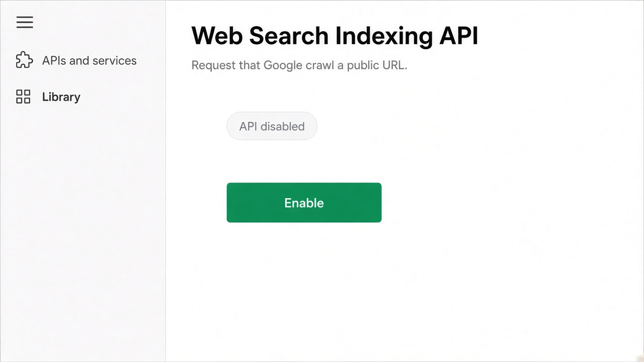 Enable button for the Web Search Indexing API