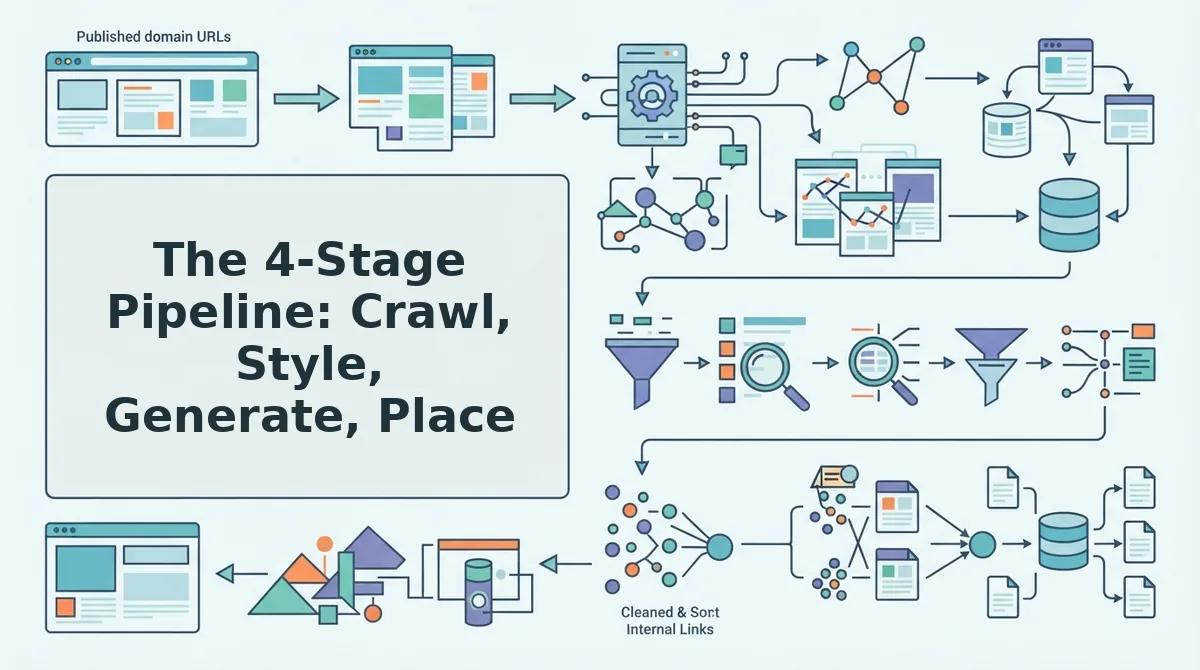 The 4-Stage Pipeline: Crawl, Style, Generate, Place