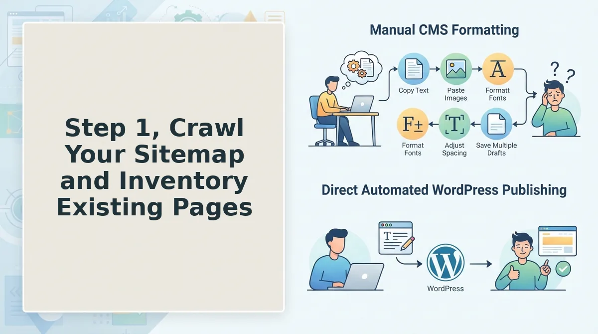 Step 1, Crawl Your Sitemap and Inventory Existing Pages