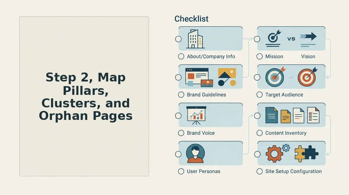Step 2, Map Pillars, Clusters, and Orphan Pages