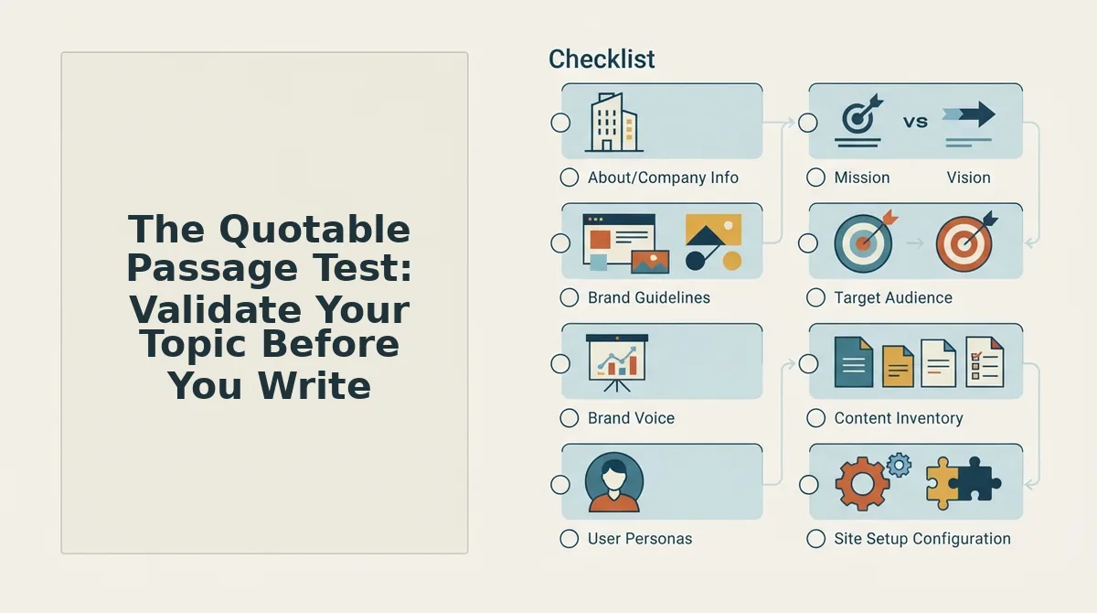 The Quotable Passage Test: Validate Your Topic Before You Write