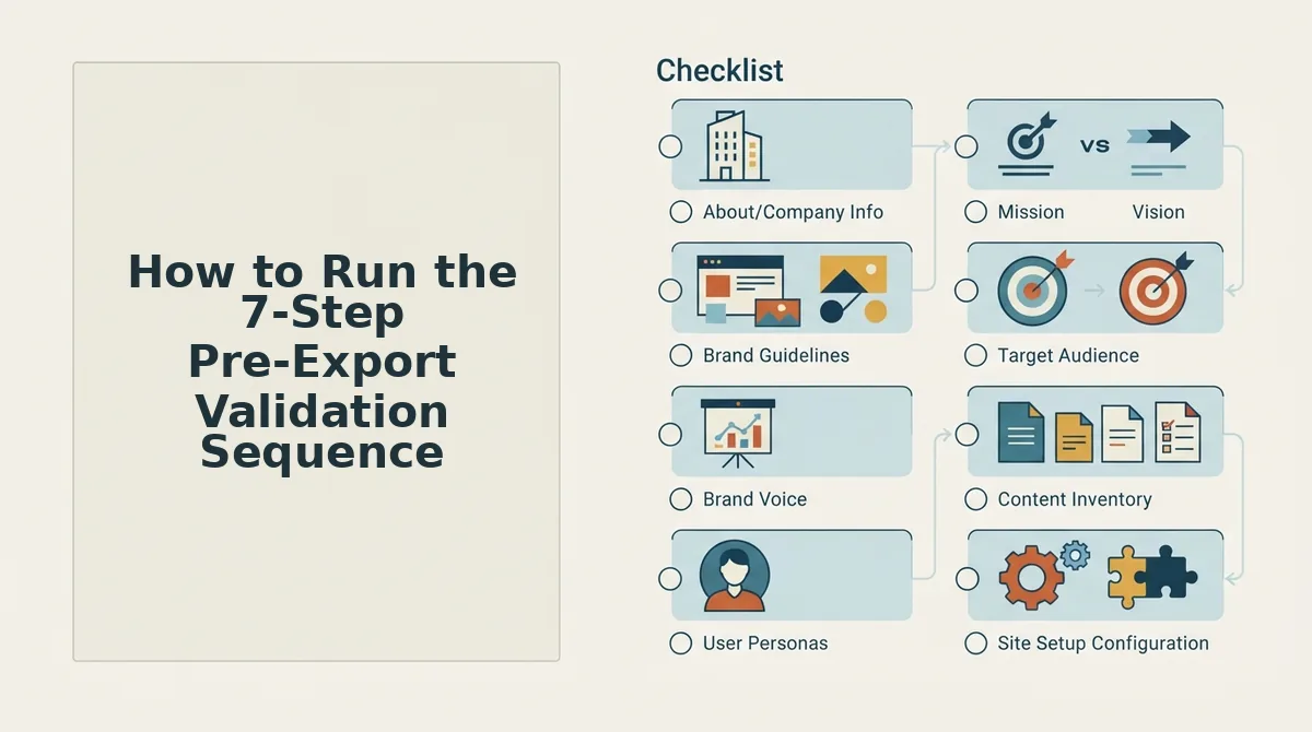 How to Run the 7-Step Pre-Export Validation Sequence