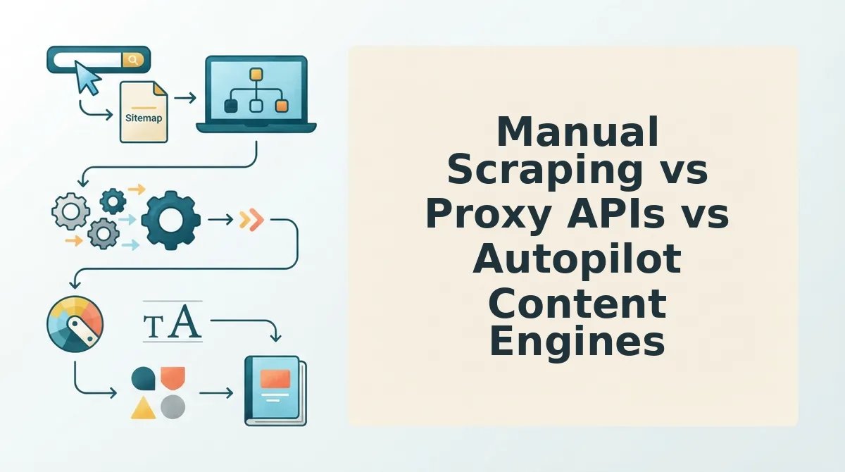 Manual Scraping vs Proxy APIs vs Autopilot Content Engines