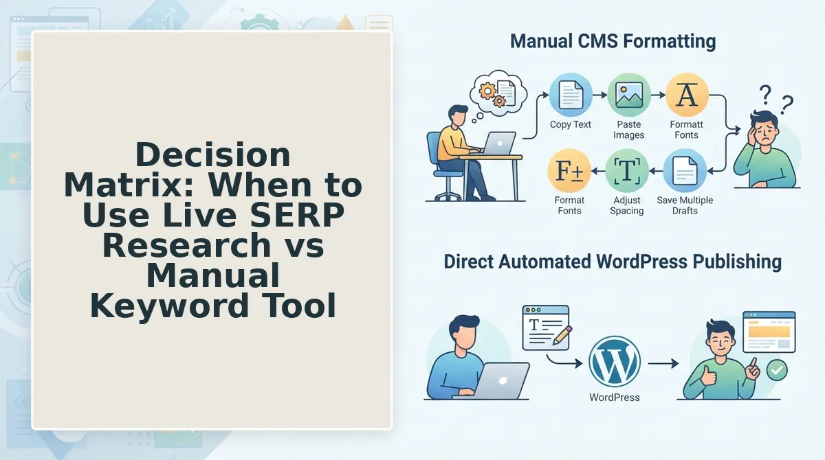 Decision Matrix: When to Use Live SERP Research vs Manual Keyword Tools