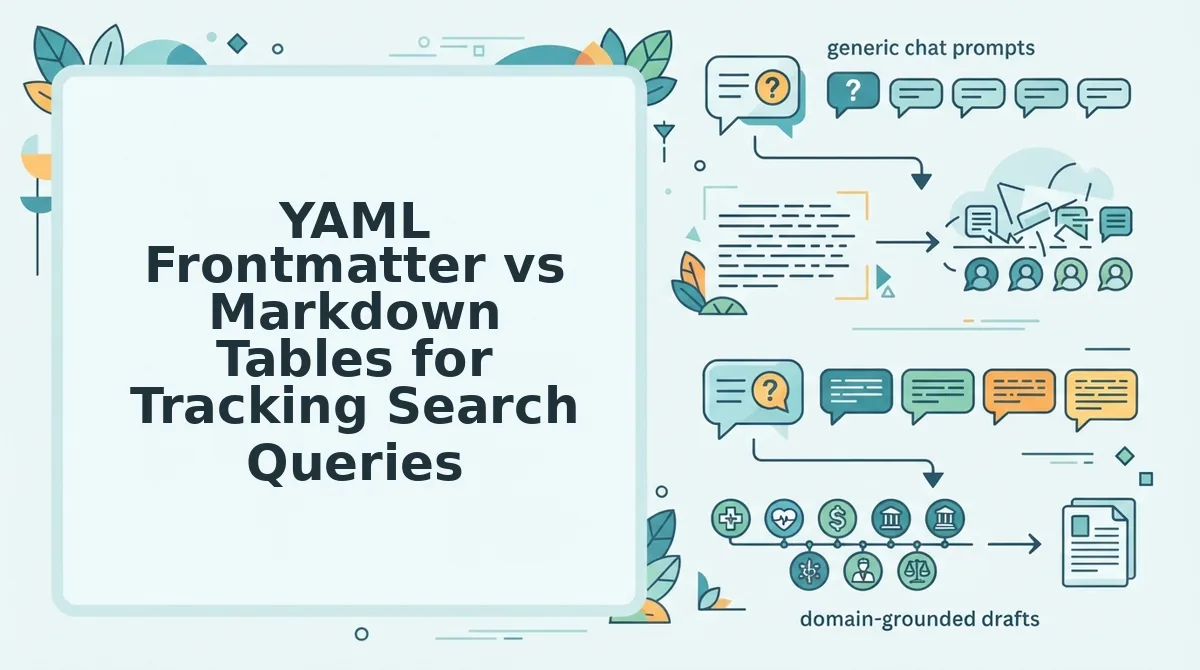 YAML Frontmatter vs Markdown Tables for Tracking Search Queries