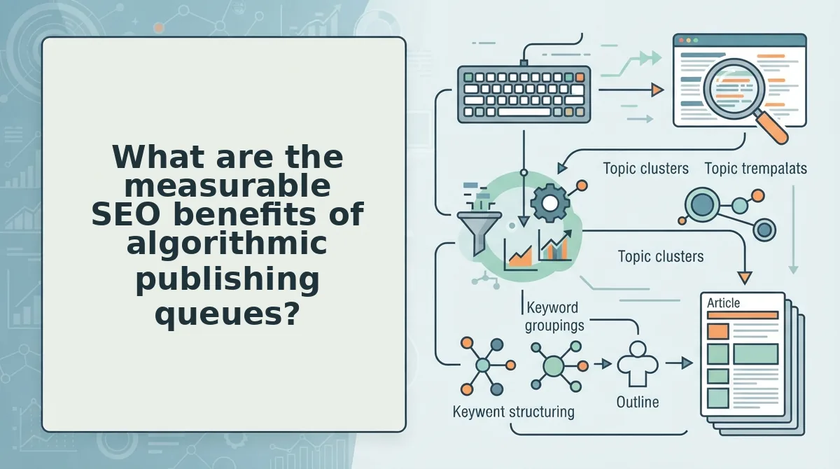 What are the measurable SEO benefits of algorithmic publishing queues?