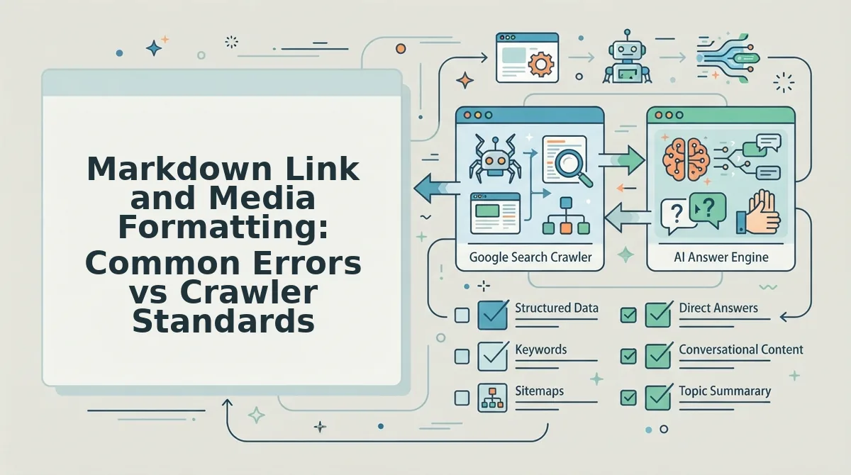 Markdown Link and Media Formatting: Common Errors vs Crawler Standards