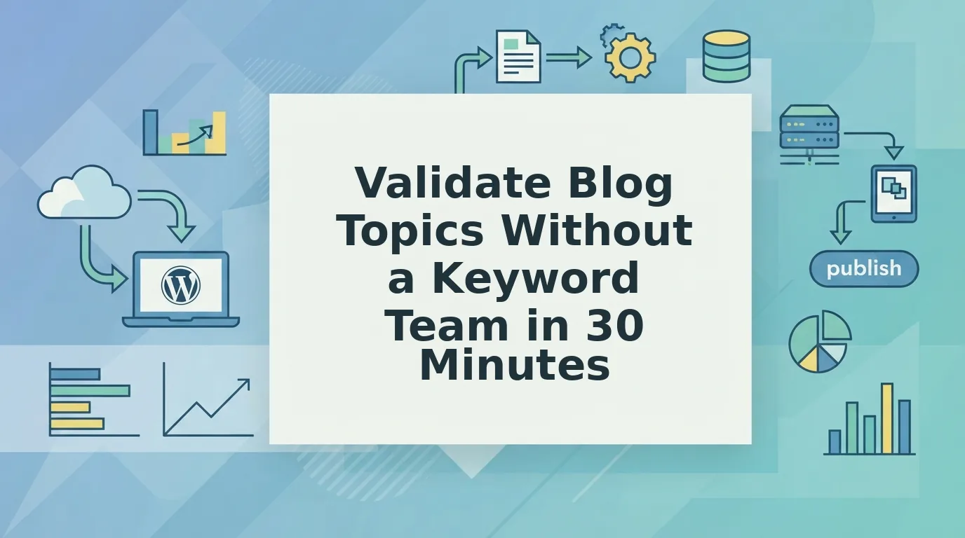 How to Validate Blog Topics Without a Keyword Research Team